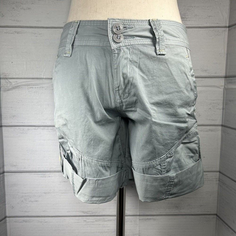 Lucky Brand Women's Cargo Short Roll-Up Hem 100% Cotton Palladian Blue Size 26